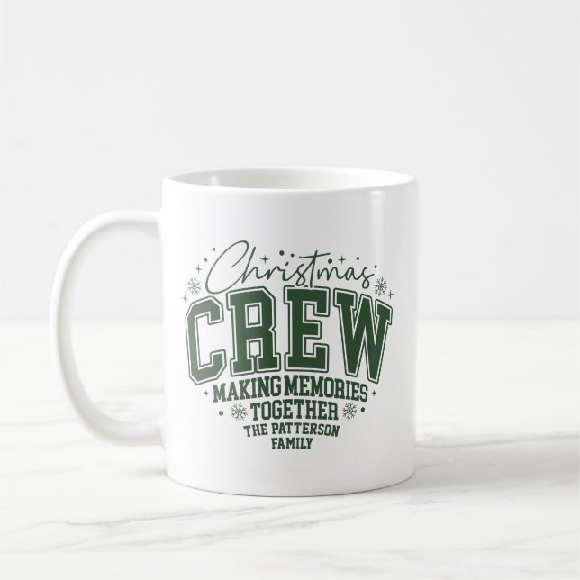Christmas Crew Personalised Family Name Coffee Mug (Left)