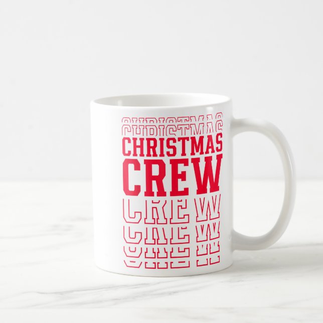 Christmas Crew Red Layered Text Family Santa Xmas  Coffee Mug (Right)