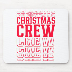 Christmas Crew Red Layered Text Family Santa Xmas Mouse Mat
