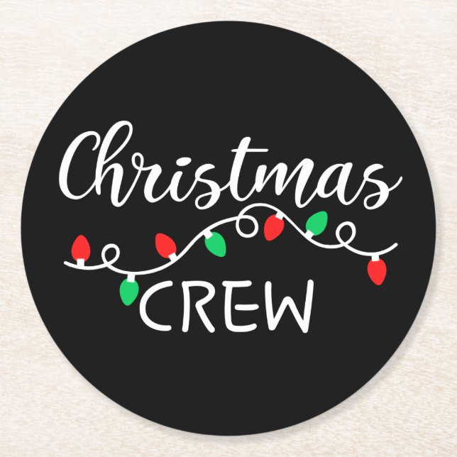 Christmas Crew  Round Paper Coaster (Front)