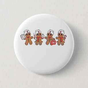  Christmas Crew Santa Gingerbread Nursing Squad  6 Cm Round Badge