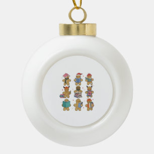 Christmas Crew Santa Gingerbread Nursing Squad Ceramic Ball Christmas Ornament