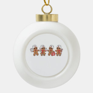  Christmas Crew Santa Gingerbread Nursing Squad  Ceramic Ball Christmas Ornament