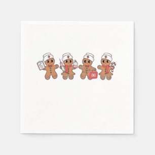 Christmas Crew Santa Gingerbread Nursing Squad Napkin