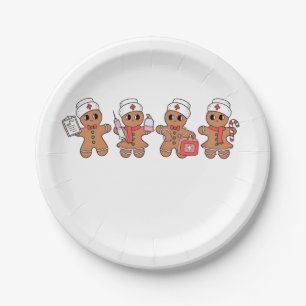  Christmas Crew Santa Gingerbread Nursing Squad  Paper Plate