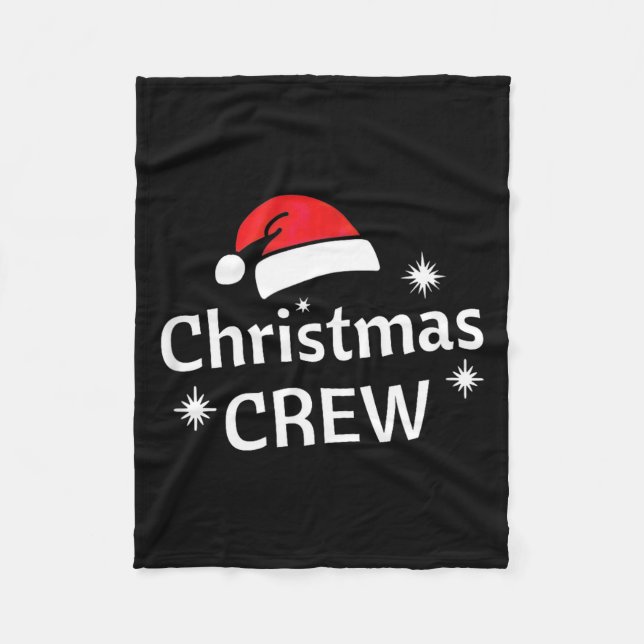 Christmas Crew Santa's Hat Merry Xmas  Fleece Blanket (Front)