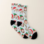 Christmas Crew Six Photo Family or Friends L Gift Socks<br><div class="desc">**Scroll down for photo HOW TO!** This funny and very merry Christmas pair of socks will delight your friends and family when you personalise it with the photos of your kids, parents, friends and even pets putting the whole crazy cast of characters in silly holiday Santa and elf hats. There...</div>