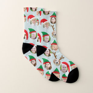Christmas Crew Six Photo Family or Friends L Gift Socks
