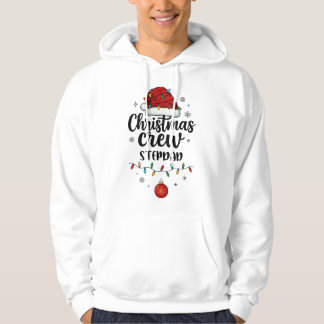 Christmas Crew Stepdad Santa Hat Matching Christma Hoodie
