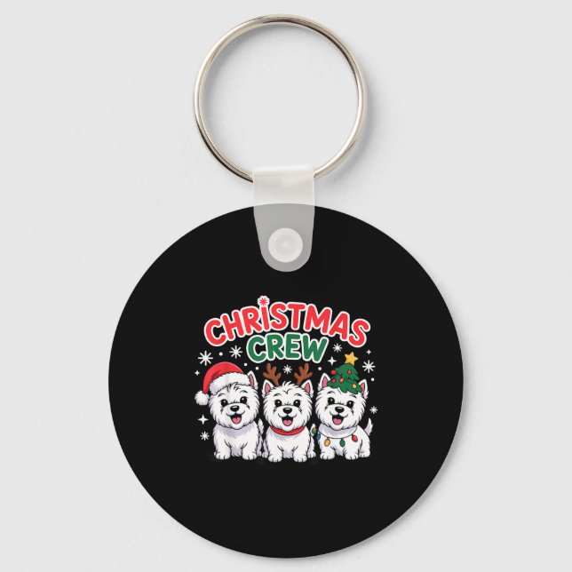 Christmas Crew Westie Christmas West Highland Whit Key Ring (Front)