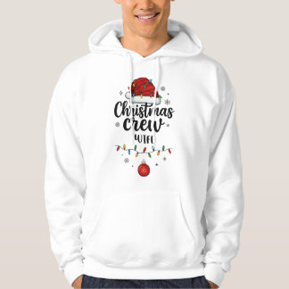 Christmas Crew Wife Santa Hat Matching Christmas Hoodie