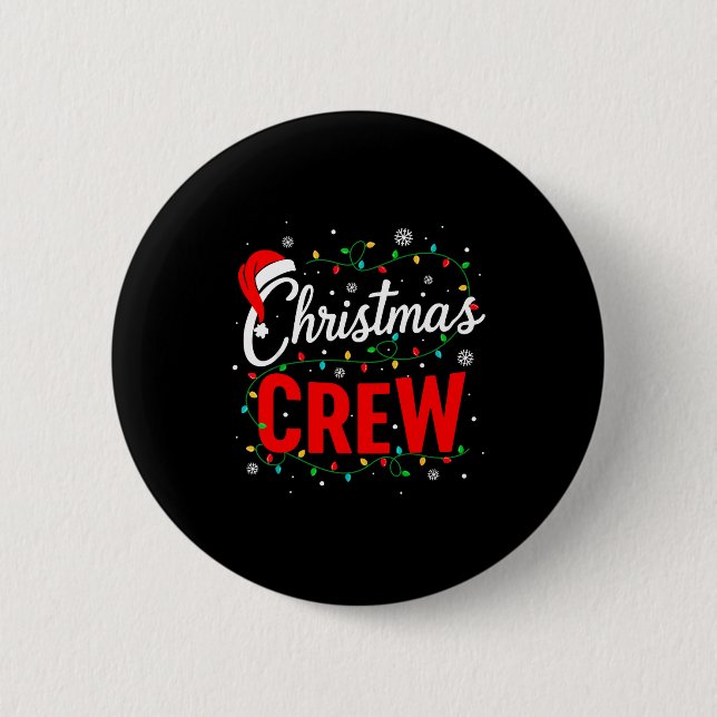 Christmas Crew Xmas Lights Family Matching Pajamas 6 Cm Round Badge (Front)