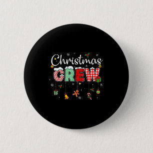 Christmas Crew Xmas Lights Family Matching Pajamas 6 Cm Round Badge
