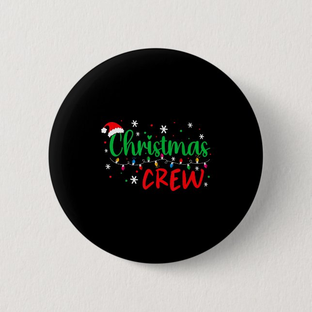 Christmas Crew Xmas Lights Family Matching Pajamas 6 Cm Round Badge (Front)