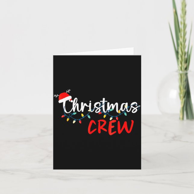 Christmas Crew Xmas Lights Family Matching Pajamas Card (Front)