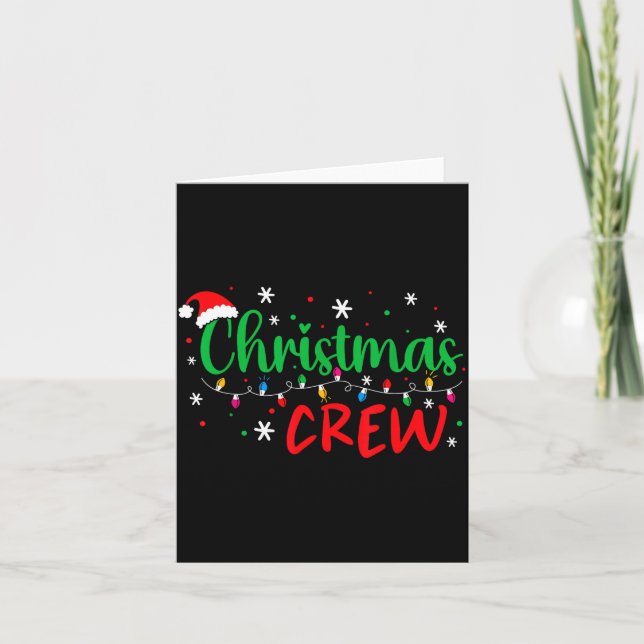 Christmas Crew Xmas Lights Family Matching Pajamas Card (Front)