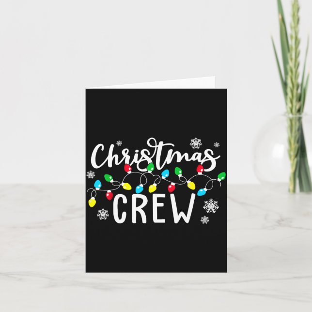 Christmas Crew Xmas Lights Family Matching Pajamas Card (Front)