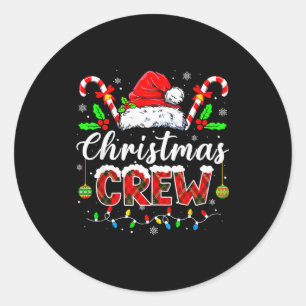 Christmas Crew Xmas Lights Family Matching Pajamas Classic Round Sticker