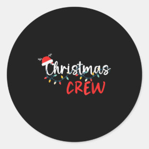 Christmas Crew Xmas Lights Family Matching Pajamas Classic Round Sticker