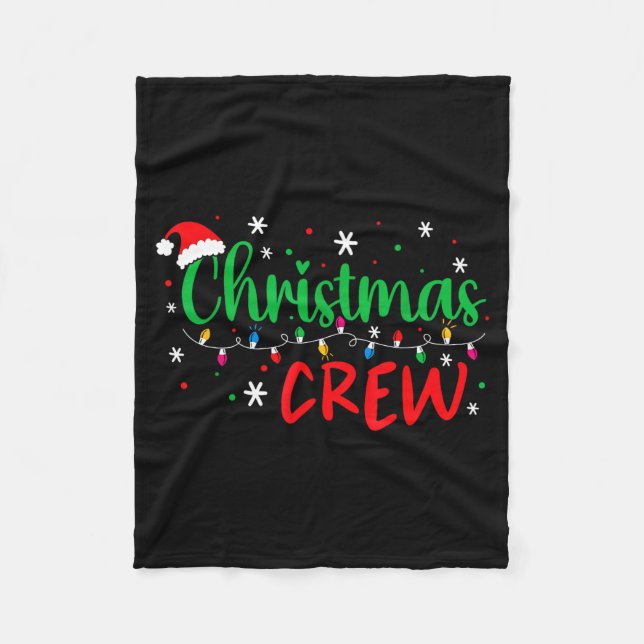 Christmas Crew Xmas Lights Family Matching Pajamas Fleece Blanket (Front)