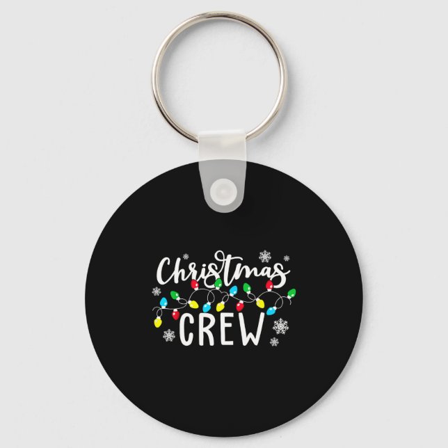 Christmas Crew Xmas Lights Family Matching Pajamas Key Ring (Front)