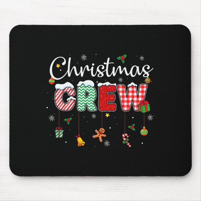 Christmas Crew Xmas Lights Family Matching Pajamas Mouse Mat (Front)