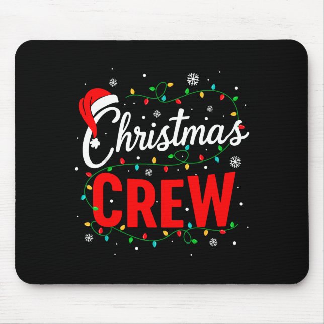 Christmas Crew Xmas Lights Family Matching Pajamas Mouse Mat (Front)