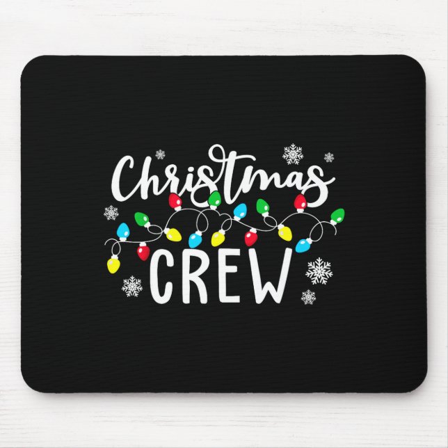 Christmas Crew Xmas Lights Family Matching Pajamas Mouse Mat (Front)
