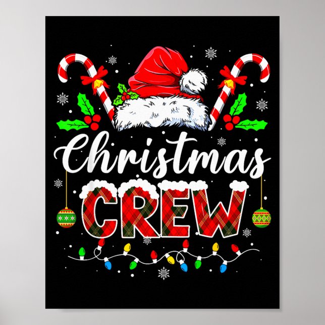 Christmas Crew Xmas Lights Family Matching Pajamas Poster (Front)