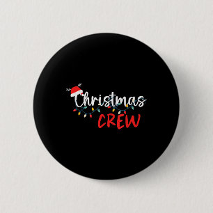 Christmas Crew Xmas Lights Family Matching Pyjamas 6 Cm Round Badge