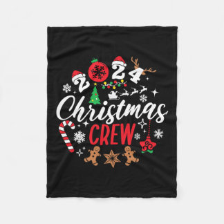 Christmas Crew Xmas Lights Family Matching Pyjamas Fleece Blanket