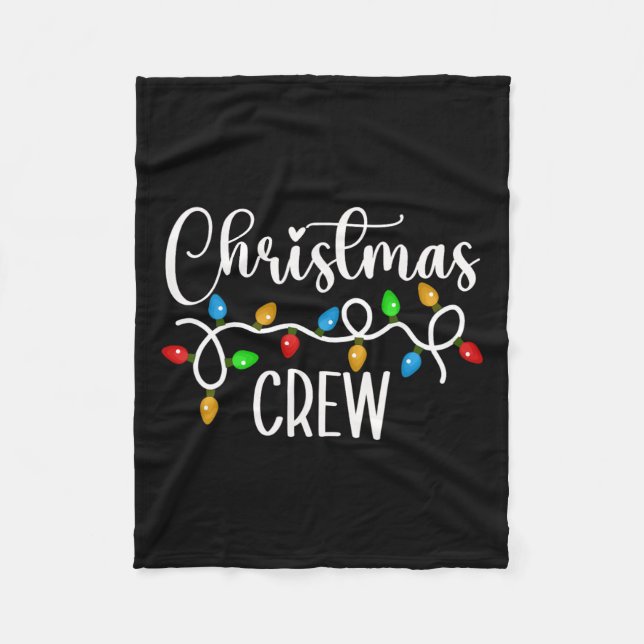 Christmas Crew Xmas Lights Family Matching Pyjamas Fleece Blanket (Front)