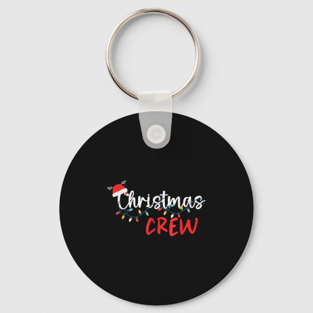 Christmas Crew Xmas Lights Family Matching Pyjamas Key Ring (Front)