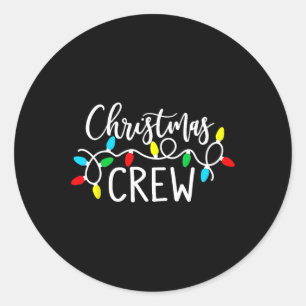 Christmas Crew Xmas Lights Pajama Happy Holiday Bo Classic Round Sticker