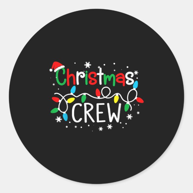 Christmas Crew Xmas Pj Christmas Family Matching P Classic Round Sticker (Front)