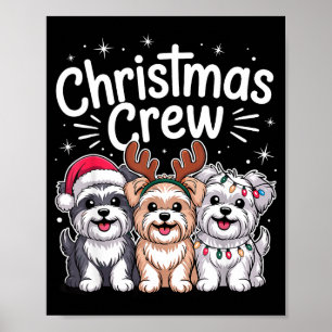Christmas Crew Xmas Puppy Dog Breed Funny Christma Poster