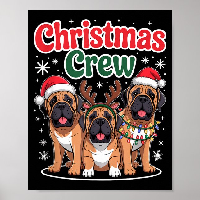 Christmas Crew Xmas Puppy Funny Christmas English  Poster (Front)