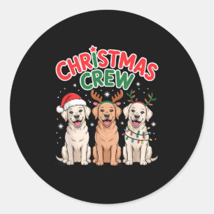 Christmas Crew Xmas Puppy Funny Christmas Labrador Classic Round Sticker