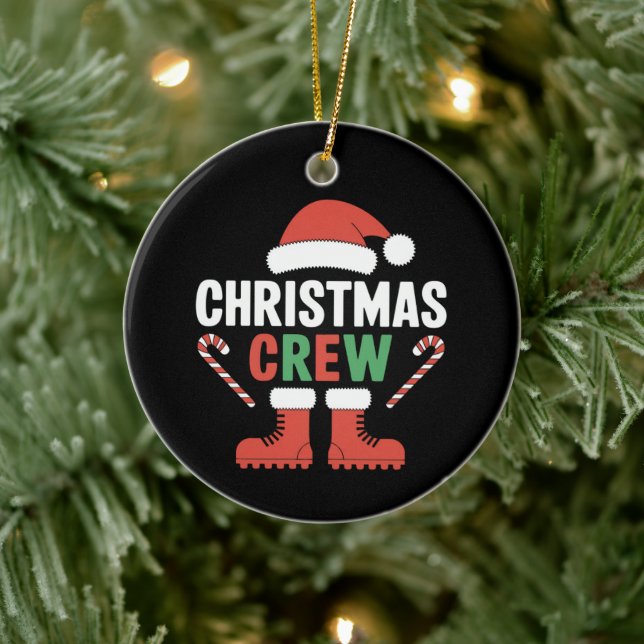 Christmas Crew Xmas Tree Holiday Matching Family Ceramic Tree Decoration (Tree)
