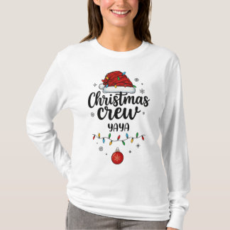 Christmas Crew Yaya Santa Hat Matching Christmas T-Shirt