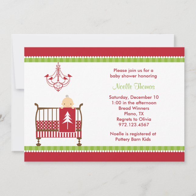 Christmas Crib Baby Shower Invitations (Front)