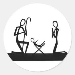 Christmas crib classic round sticker