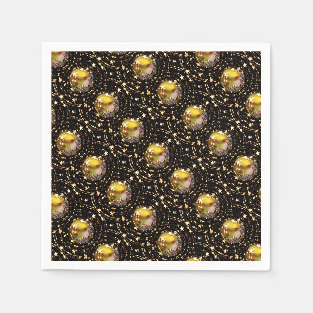 Christmas Crib Nativity Scene Baubles Starry Chic Napkin (Front)