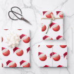 Christmas Cricket Ball Sports Santa Holiday Wrapping Paper Sheet<br><div class="desc">Funny sports themed Christmas holiday wrapping paper.  Matching products are available other sports themes are also available</div>