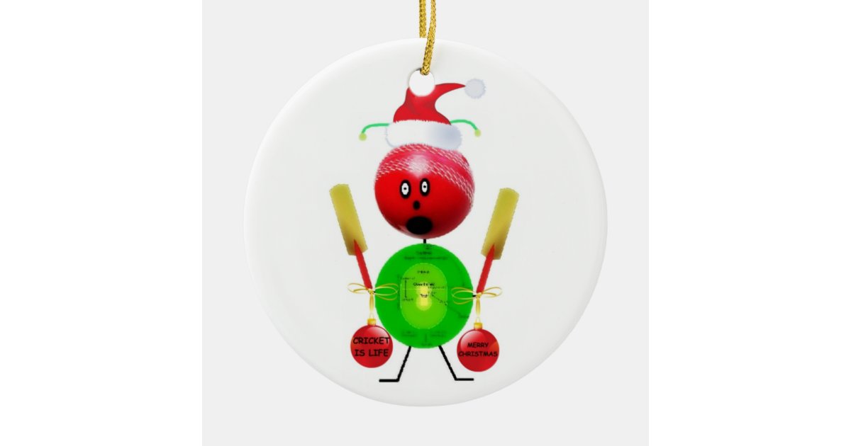 Christmas Cricket Christmas Ornament Zazzle.co.uk