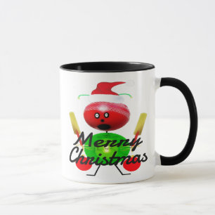 Christmas Cricket Player Cartoon Mug