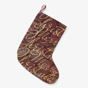 Christmas Crimson and Gold Small Christmas Stocking