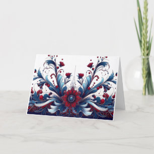 Christmas Crimson & Sapphire Elegance Holiday Card