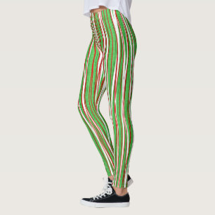 Christmas Crisscross, red and green Leggings