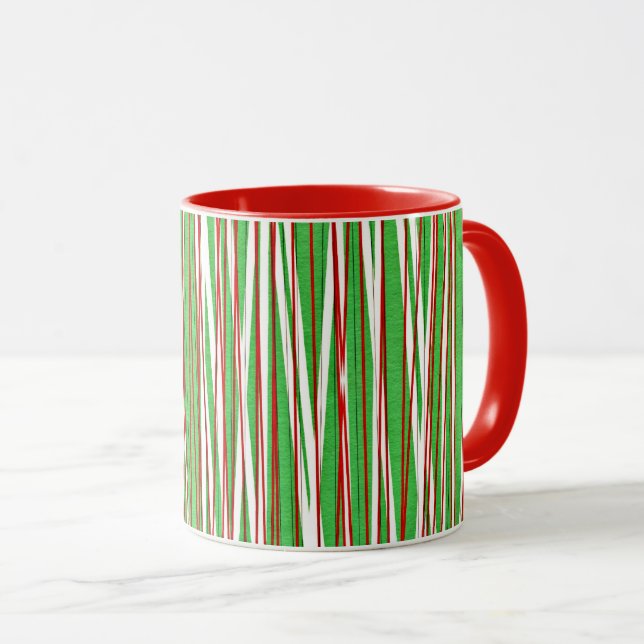 Christmas Crisscross, red and green Mug (Front Right)